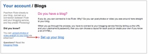 Set Up Your Blog on Flickr
